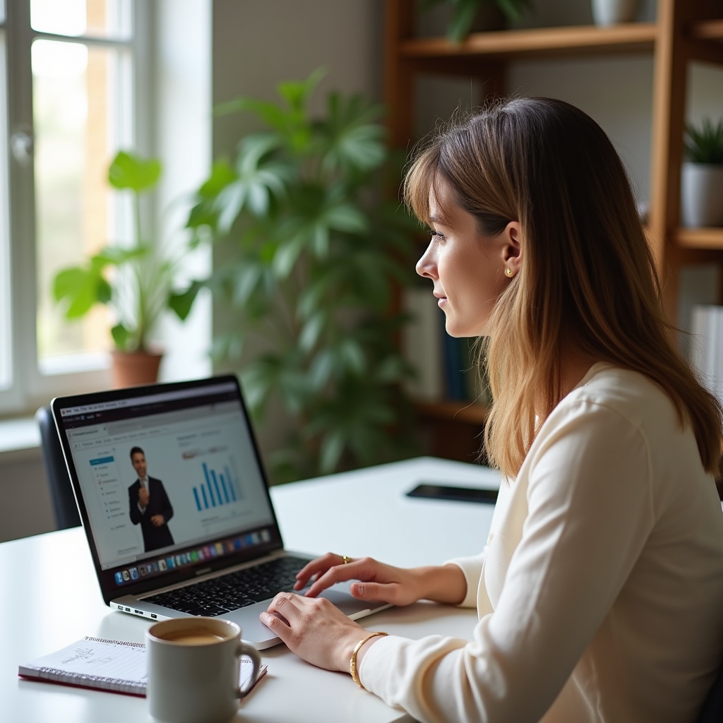 Online lekce o rodinných financích na notebooku